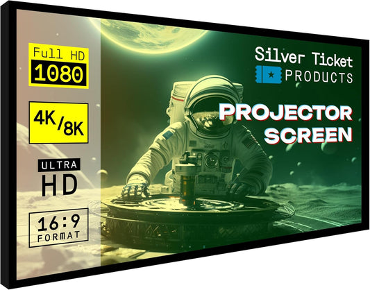 STR Series 6 Piece Home Theater Fixed Frame 4K / 8K Ultra HD, HDTV, HDR & Active 3D Movie Projection Screen, 16:9 Format, 92" Diagonal, White Material STR-16992